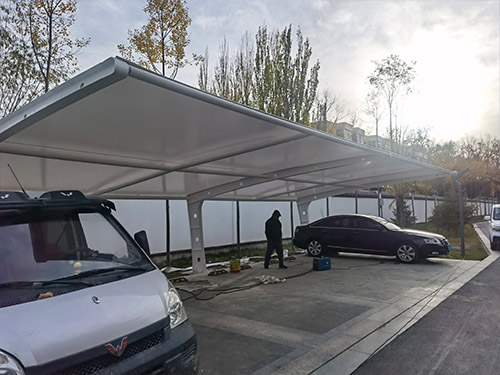 膜結構停車棚施工